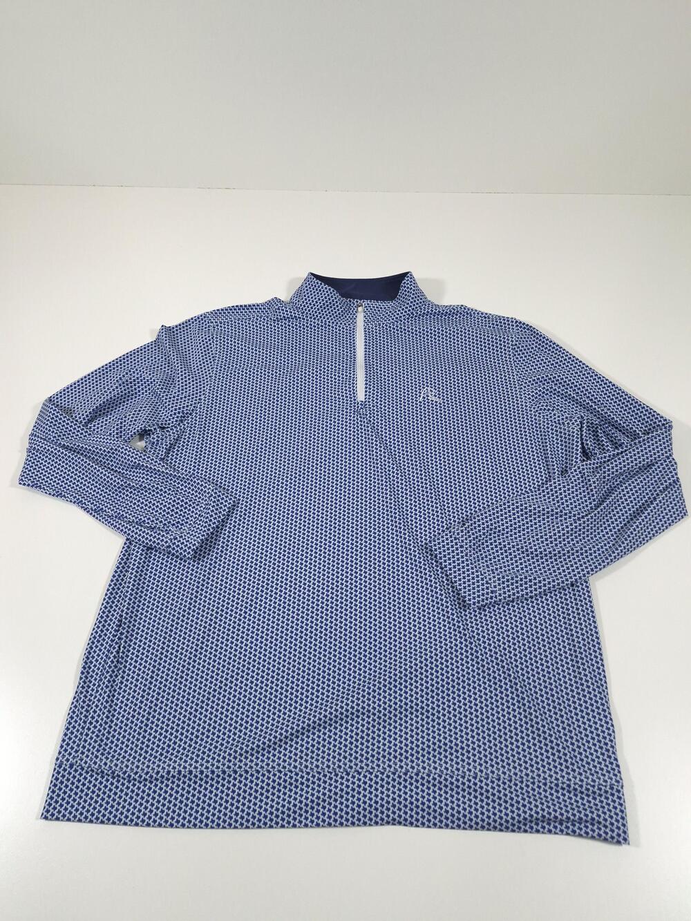 Rhoback Pullover Mens Performance 1/4 Zip Pullover Dont Mess Texas AOP Blue Sz L